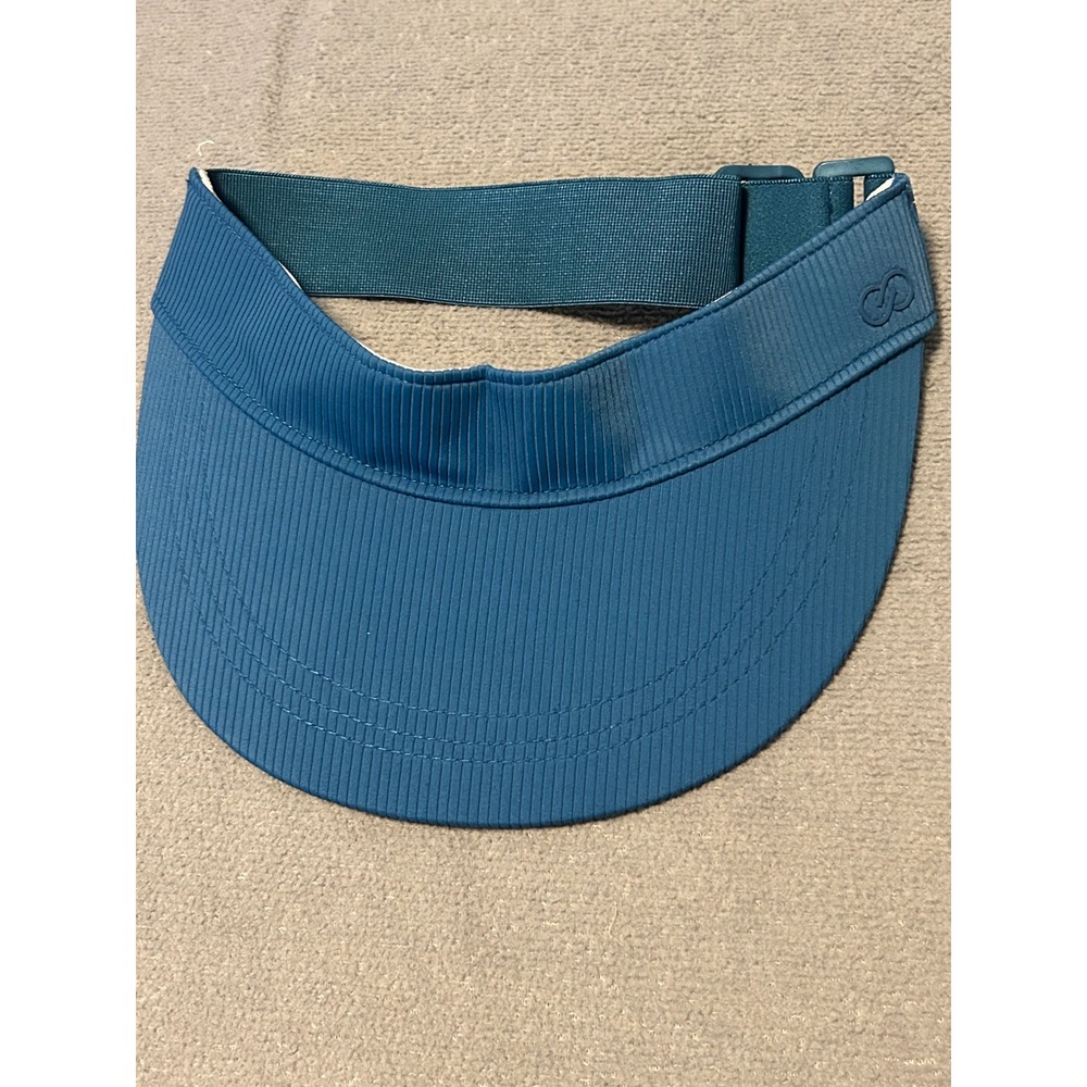 Calia Golf Performance Visor Womens Blue Ribbed Adjustable Athletic Sun Hat NEW